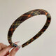 BARY REEF college style patterned headband women's headwear versatile retro temperament outer hair card fabric pressed hair thin headband hair accessories blue plaid headband