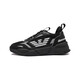 Armani (ARMANI)EA7 Men's Mesh Lace Thick Sole Casual Sneaker Gift Men X8X070 XK165 M826 Black Silver Eagle Logo 43.5 Brand Original Code 43 1/3