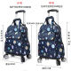 Tang Xiaosheng's new trolley bag, lightweight four-wheeled shoulder trolley backpack, can be carried, pushed and pulled, detachable large-capacity travel bag 17-inch colorful leaves (with thickened four-wheel aircraft wheels