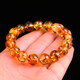 Dazzling Summer Natural Amber Bracelet with Certificate Flower Amber Bracelet Loose Beads Round Beads for Men and Women Selected Quality Diameter 12mm Single Circle Bracelet with Certificate