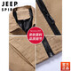 JEEP SPIRIT男士外套春秋季潮流翻领长袖衬衫休闲百搭棉宽松工装牛仔夹克男 9901军绿简约时尚 L
