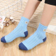 Langsha Children's Socks Men's Spring and Autumn Thin Medium Tube Cotton Socks for Large Children Sports Cute Girls' Socks Digital Foot Length 22-24cm 10 Years Old and Over 35-40 Sizes