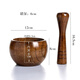 Garlic pounder manual wooden solid wood jar garlic paste garlic mortar old-fashioned mashing medicine grinder jujube wood A-grade medium pounding jar + pounding stick original color unpainted jujube wood