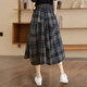 Cypress Plaid Skirt 2025 Autumn New Women's Pocket Elastic High Waist Mid-Length A-Line Skirt