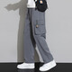 PANGQIN (PANGQIN) plus fat plus large fat man work pants men straight loose tying pants fat people extra large size trousers fat jeans 9930 black 6XL recommended 220-240 Jin [Jin equals 0.5 kg]