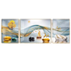 三栖虎定制适用轻奢客厅装饰画沙发背景墙壁画福禄山水三联画大气的 hj-3893-一帆风顺 适合3.3米-4.2米沙发两边60G