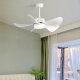 Weather vane Nordic restaurant fan light LED simple modern bedroom children's room ceiling fan light mute smart voice fan light Elf 22-686A full white - ceiling 3 leaves variable frequency remote control