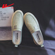 Krieger Herrenschuhe Leinwand Schuhe Frühling und Sommer Neue Stil einbeinige faule Schuhe atmungsaktive Sportschuhe Alte Peking-Stoffschuhe Männer Grün 42