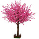 Flower e flow simulated peach blossom tree cherry blossom tree simulated plant fake tree large living room hotel fake flower ceiling wedding window decoration (extended shape) 2 meters high and 2 meters long
