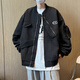 POUM夹克男2023年秋冬季高街痞帅飞行员美式复古设计感oversize外套 CRB-J683灰色 M