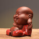 Yuxuan purple sand tea pet ornaments handmade can raise happy little Maitreya cute tea play tea art home decoration Zen happy Maitreya Buddha-Zhenyao turns red