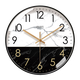 Horloge mural salon 2004 Nouvelle wave radio watch easy prable texture wall horloge horloge mode art horloge ultra silent - Blue Core Clock 679-g Black Frame 14 pouces