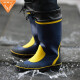 Very popular (JollyWalk) high-top rubber rain boots and water shoes for men, waterproof and non-slip rubber shoes, fishing boots, overshoes, water shoes JW211 blue and yellow 43