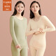 Jinlifen 2025 Herbstkleidung und Herbsthosen Set Women's Pure Cotton Pullover Herbst- und Winterbasis-Hemd-Fäden und Fadenhosen dünne thermische Unterwäsche 677-07 Grau-Purpur (Einzelset) 4xl [Gewicht 160-180jin [Jin gleich 0,5 kg]]