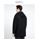 Sachi Satchi Herrenbekleidung Mall gleicher Männermantel Herbst und Winter Neue Pure Woll Business Kapuze warme Jacke Männer 88ulb8 Schwarz Grau 50