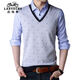 Classic Car (Laoyeche) High-End-Herren-T-Shirt mit falschem zweiteiligen Langarm Jugend-Basishemd Korean Slim Strick-Modetrendmodell 3878 Blau M 165