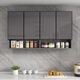 Zhongen aluminum alloy wall cabinet wall hanging cabinet kitchen wall cabinet storage balcony bathroom solid wood wall cabinet storage wall cabinet ecological board gray cabinet + metal gray 100*30*80 three doors (with compartments)