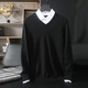 
Pash Men's Cashmere Sweater 100% Cashmere V-neck Basic Inner Layer Casual Knitted Base Sweater TRC1202 Medium Gray 2XL