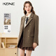 KBNE all wool old money style suit jacket for women in autumn and winter new style lazy high-end casual suit for women brown M