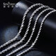Shengshi Qiyuan platinum necklace men's pt950 platinum necklace men's genuine pure platinum full platinum pt999 hemp rope chain sweater chain 15.67 grams long 46cm platinum 950