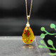 Yixiang natural amber flower drop pendant S925 silver buckle necklace simple and noble temperament women's necklace light luxury style jewelry natural flower amber (with silver plated chain)
