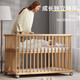 Ulop (ulop) berceau en bois de bois sans peinture épissage grand lit mobile bébé lit de bois nouveau-né le lit en bois massif en bois de bois de bois [avec planche de peinture avec matelas]