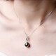Menbein Pearl black 18K seawater pearl pendant necklace 9-10mm rare extremely bright light Tahiti gift mother black 1