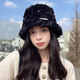BOLSRO Fisherman's Hat Fall and Winter Big Hat New Women's Korean Style Same Model Thickened Japanese Ear Basin Hat Khaki Color All Size