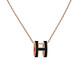 爱马仕（Hermes） 女士Pop H椭圆立体吊坠镀玫瑰金项链 白色H1479 白色H147991FO49