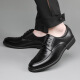 Nordic Pictures (Beioutu) Zapatos de cuero para hombres Classic Business Zapatos casuales para el lugar de trabajo británico Lace-up cómodos zapatos para hombres 9827 Negro 42