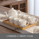 Raf core Jingdezhen ceramic tea set with handle teacup teapot set home office water set drinkware complete set European handle cup 6 cups 1 pot with bamboo tray 8 pieces