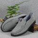 Hongxingxiang alte Peking-Stoffschuhe Herren-Singles Schuhe Frühling und Herbst Atmungsfreie lässige Schuhe Weiche Sohle Non-Rutsch-Rindfleisch-Sehne Sohle Fahrschuhe Bohnenschuhe 698 Herren graue Singles 38