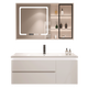 Renjuyi customized smart bathroom cabinet ceramic integrated basin 65/75CM85/95cm 105/115cm washbasin 105CM smart storage mirror cabinet default white wood grain
