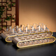 Flower Language Four Seasons White Wine Glass Set Light Luxury High-end Home Wine Divider Storage Rack Crystal Glass Small Wine Glass One-Shot Cup Wine Set 6 Pots and 6 Cups Edge-sealed Rack 100ml Pot + Bullet Cup