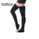 Toesox knee-protecting yoga socks, professional non-slip socks, Pilates long leg socks, Thigh High series, dark gray, one size fits all (87~89cm)