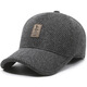 Winter leisure winning baseball cap middle-aged and elderly autumn and winter hat warm ear protection cotton hat outdoor sports peaked cap gray adjustable