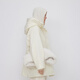LESS winter white duck down jacket for women warm casual loose hooded drawstring down jacket mid-length 2NAC12610 123/milk white XS