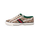 Gucci (Gucci) Men's Tennis 1977 Serie Fabric Lace-Up Casual Sports Shoes 606111 HVK20 9766 Patrón Beige / Ebony GG 44 / marca Código original de la marca 10