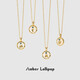 Amber Lollipop Zhang Jie's same style mother-of-pearl necklace for women light luxury letter clavicle chain anniversary birthday gift for girlfriend and wife golden brand-A