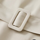 Shangdubila 2025 spring wear British style double-breasted removable belt windbreaker jacket for women mid-length off-white XL