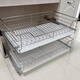 OVIO 304 Auszug Korb Edelstahl Feststoffdämpfung Puffer Schrank Ausziehen Korbschublade Schüssel Rack Doppelschicht Schüssel Schale Küche Schüssel Ausziehen Korb 1 Runde Stahl 720 Schrankkörper leer 665-695