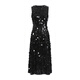 EITIE high-end heavy industry sequin evening dress autumn and winter new sleeveless waist banquet women's wear 8077702 minimalist black 20 S (155)