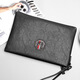 COW Men's Cuff Business Casual Clutch Envelope Bag Large Capacity Hand Grab C-9818 Black