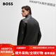 BOSS Men's Autumn 2024 New Regular Fit Sheep Leather Motorcycle Jacket Leather Jacket 001-Black 46