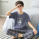 
Mannido children's pajamas boys short-sleeved trousers autumn clothes boys all-cotton air conditioning set big children teenagers pure cotton home clothes N9901 [short length] 170 XL code recommended 165-170cm