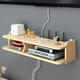 Youyun shelf solid wood punch-free router wireless wifi living room TV set-top box wall-mounted (pure solid wood) double-layer large 80 cm with accessories