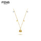 FENS Jewelry 18K Gold Necklace Women's Inlaid Citrine Topaz Neck Jewelry Birthday Gift 1 Carat