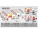Senbao Building Blocs 2024 New City Street View Building Blocs Building Building Ornants Children's Assembly Toys Cadeaux pour garçons et filles cadeaux d'anniversaire MG1391D Red Beverage Store