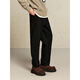 GXG men's casual trousers, trousers, men's warm trousers, 24th winter new product, black 175/L