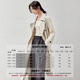 Shangdubila 2025 spring wear British style double-breasted removable belt windbreaker jacket for women mid-length off-white XL